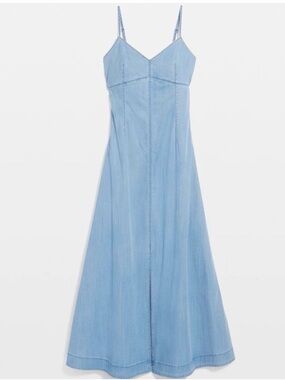 WHBM Chain Detail Denim Maxi Dress size 8 NWT